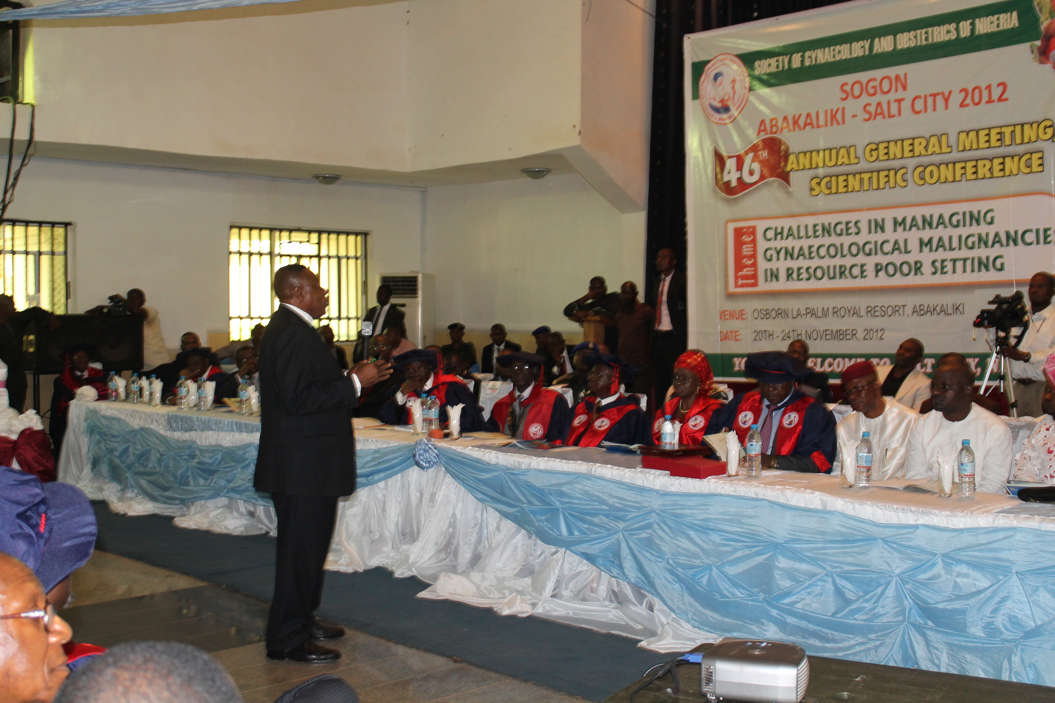 Prof. Briggs at at the 46th SCIENTIFIC CONFERENCE of the SOCIETY OF GYNAECOLOGY AND OBSTETRICS OF NIGERIA(SOGON) Affiliated to the International Federation of Gynecology and Obstetrics (FIGO) ABAKALIKI, EBONYI STATE NIGERIA on 22 November, 2012